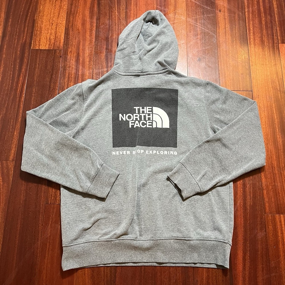 The North Face Hoodie Men Large Gray Graphic Logo Streetwear Stretch Gorpcore